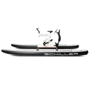 Schiller S1 C White Frame on Grey Black Pontoons Blue Planet Water Bikes 416 569 5004